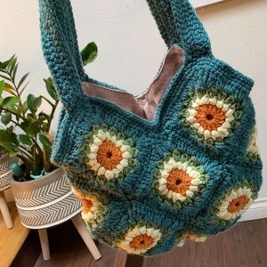 homemade crochet bag